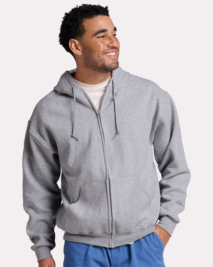 JERZEES Unisex Rugged Full-Zip Hooded Sweatshirt Z12MR #colormdl_Athletic Heather