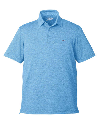 vineyard vines Men's Destin Stripe Sankaty Polo G011146 #color_Ocean Breeze