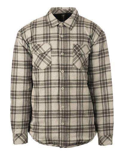 Burnside Quilted Flannel Shirt Jacket 8610 #color_Grey/ Steel