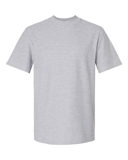 American Apparel Pique Mockneck Tee 1PQ #color_Heather Grey