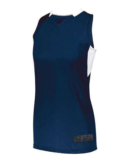 Augusta Sportswear Women's Step-Back Basketball Jersey 1732 #color_Navy/ White