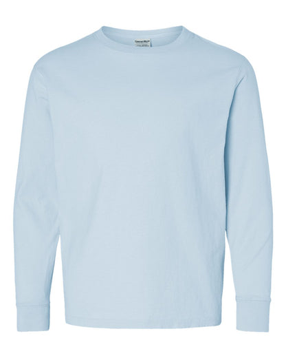 ComfortWash by Hanes Garment-Dyed Youth Long Sleeve T-Shirt GDH275 #color_Soothing Blue