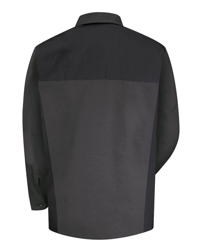 Red Kap Men's Motorsports Shirt SP18 #color_Black/ Silver