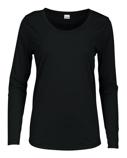 Paragon Women's Long Islander Performance Long Sleeve T-Shirt 214 #color_Black