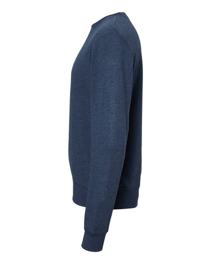 J. America Unisex Triblend Fleece Crewneck Sweatshirt 8870 #color_True Navy Triblend