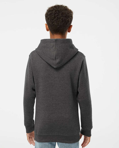 J. America Youth Triblend Fleece Hooded Sweatshirt 8880 #colormdl_Black Triblend
