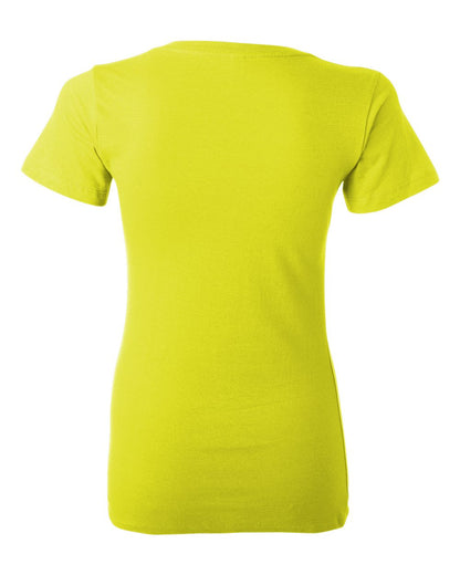 BELLA + CANVAS Women’s Jersey Deep V-Neck Tee 6035 #color_Neon Yellow