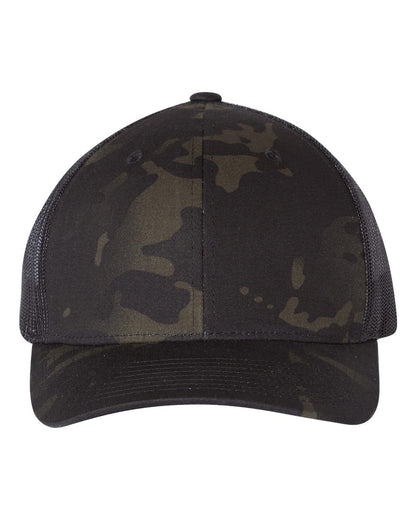 YP Classics Retro Trucker Cap 6606 #color_Multicam Black/ Black