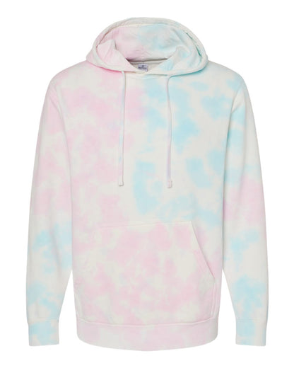 Independent Trading Co. Unisex Midweight Tie-Dyed Hooded Sweatshirt PRM4500TD #color_Tie Dye Cotton Candy