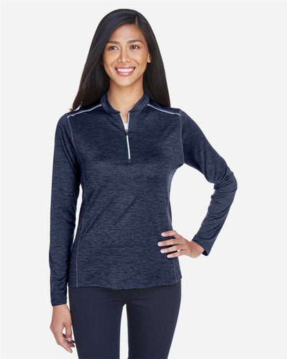 CORE365 Women's Kinetic Performance Quarter-Zip Pullover CE401W #colormdl_Classic Navy Heather/ Carbon