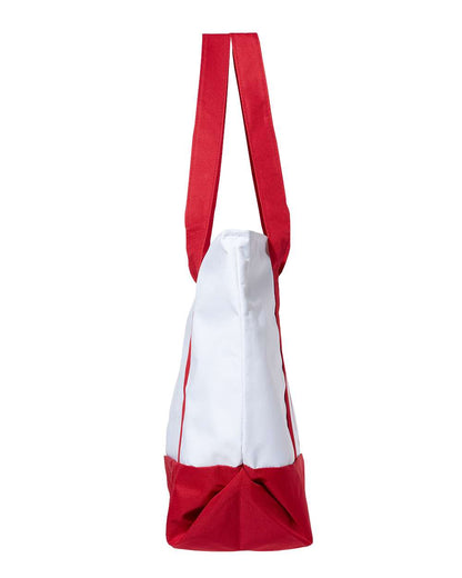 Liberty Bags Bay View Giant Zippered Tote 7006 #color_White/ Red