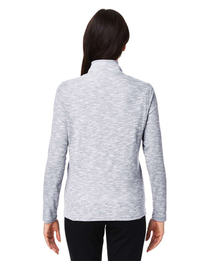 North End Women's Eclipse Jacquard Quarter-Zip Pullover NE415W #colormdl_Platinum Heather