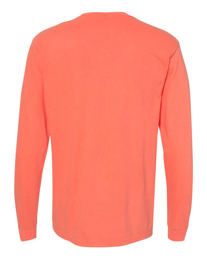 Comfort Colors Unisex Garment-Dyed Heavyweight Long Sleeve Pocket T-Shirt 4410 #color_Bright Salmon
