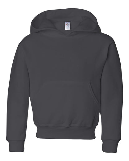 JERZEES Youth NuBlend® Hooded Sweatshirt 996YR #color_Charcoal Grey