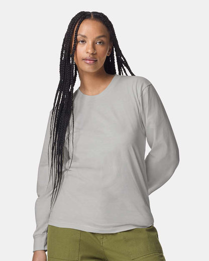 American Apparel Unisex Fine Jersey Long Sleeve Tee 2007 #colormdl_New Silver