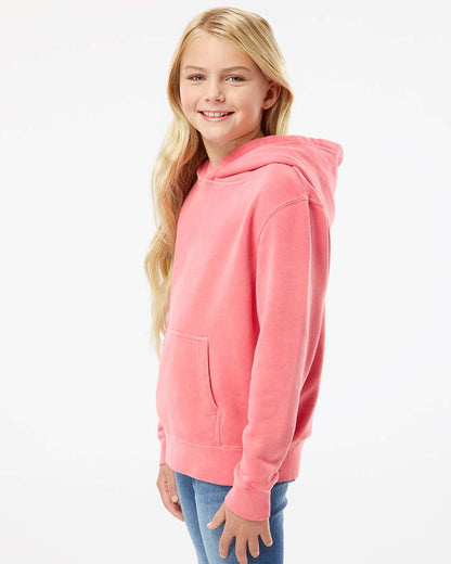 Independent Trading Co. Youth Midweight Pigment-Dyed Hooded Sweatshirt PRM1500Y #colormdl_Pigment Pink