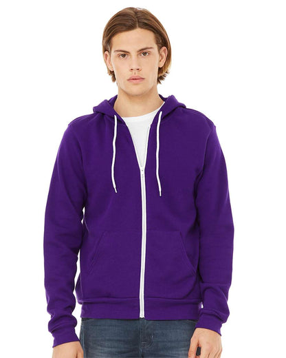 BELLA + CANVAS Sponge Fleece Full-Zip Hoodie 3739 #colormdl_Team Purple