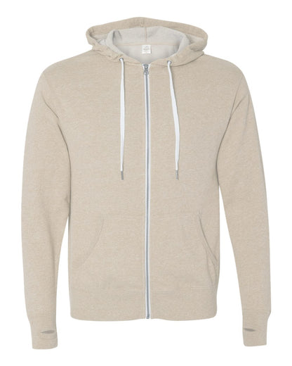 Independent Trading Co. Heathered French Terry Full-Zip Hooded Sweatshirt PRM90HTZ #color_Oatmeal Heather