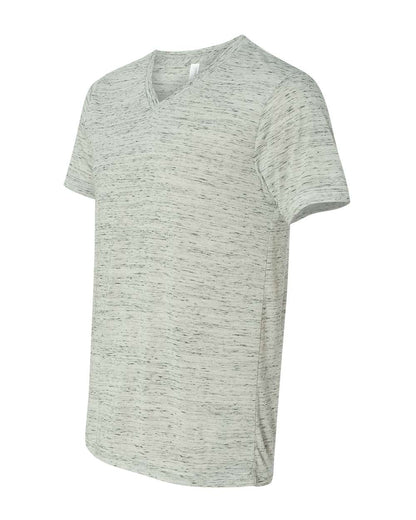 BELLA + CANVAS Unisex Textured Jersey V-Neck Tee 3655 #color_White Marble