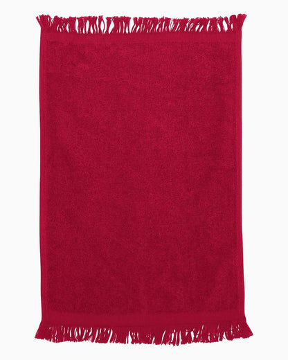 Q-Tees Fringed Fingertip Towel T100 #color_Red
