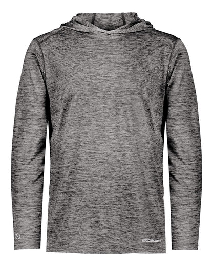 Holloway Youth Electrify CoolCore® Hooded Sweatshirt 222689 #color_Black Heather