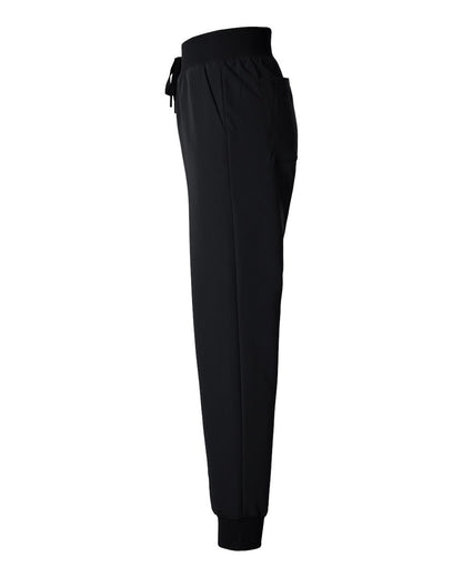 Jaanuu Women's Silex Knit-Waist Scrub Joggers W20003 #color_Black