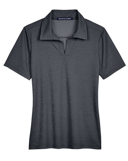 Devon & Jones Women's CrownLux Performance® Address Melange Polo DG22W #color_Black Heather