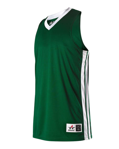 Alleson Athletic Women's Single Ply Basketball Jersey 538JW #color_Forest/ White