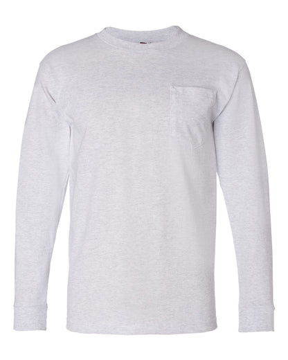 Bayside USA-Made Long Sleeve Pocket T-Shirt 8100 #color_Ash