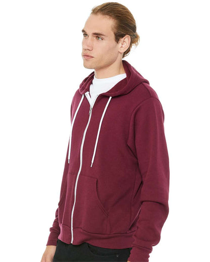 BELLA + CANVAS Sponge Fleece Full-Zip Hoodie 3739 #colormdl_Maroon