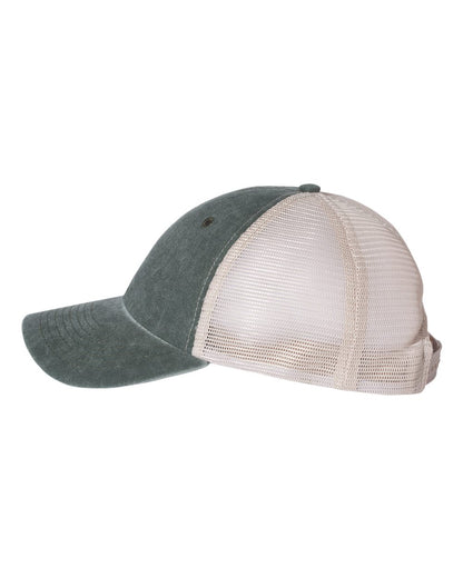 Valucap Pigment-Dyed Trucker Cap SP510 #color_Forest/ Stone