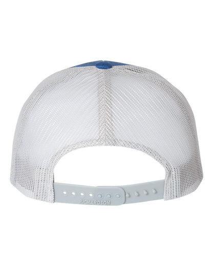Richardson Low Pro Trucker Cap 115 #color_Heather Royal/ Light Grey