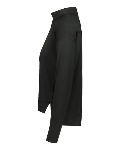 Holloway Women's Eco Revive™ Ventura Soft Knit Quarter-Zip Pullover 223753 #color_Black