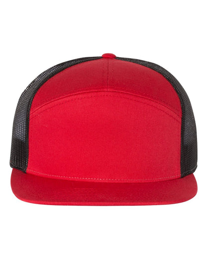 Richardson Seven-Panel Trucker Cap 168 #color_Red/ Black