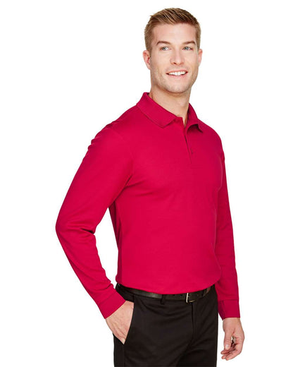 Devon & Jones Men's Tall CrownLux Performance® Plaited Long Sleeve Polo DG20LT #colormdl_Red