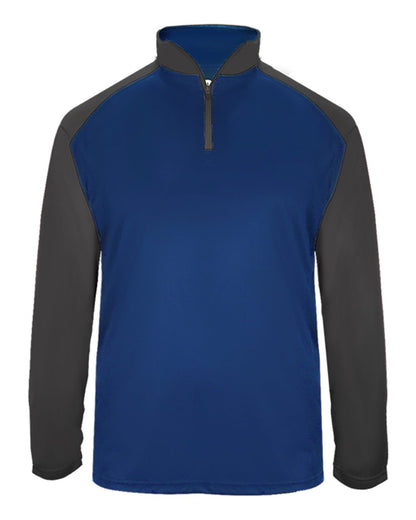 Badger Ultimate SoftLock™ Sport Quarter-Zip Pullover 4006 #color_Royal/ Graphite