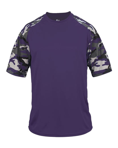 Badger Camo Sport T-Shirt 4141 #color_Purple/ Purple Camo