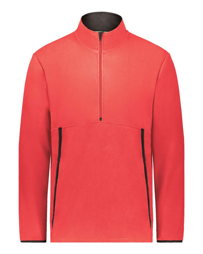 Augusta Sportswear Youth Eco Revive™ Polar Fleece Quarter-Zip Pullover 6856 #color_Scarlet