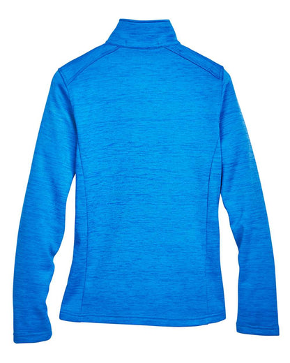 Devon & Jones Women's Newbury Mélange Fleece Quarter-Zip Pullover DG798W #color_French Blue Heather