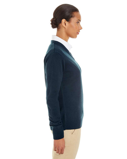 Harriton Women's Pilbloc V-Neck Sweater M420W #colormdl_Dark Navy