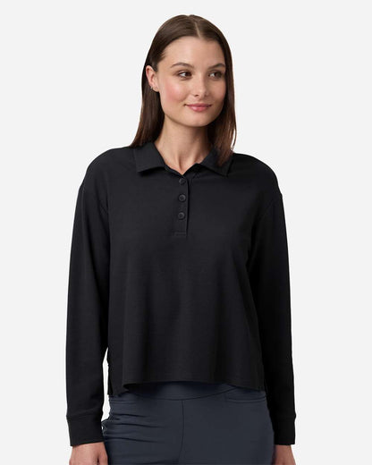 Adidas Women's Beyond Long Sleeve Loose Polo A1008 #colormdl_Black