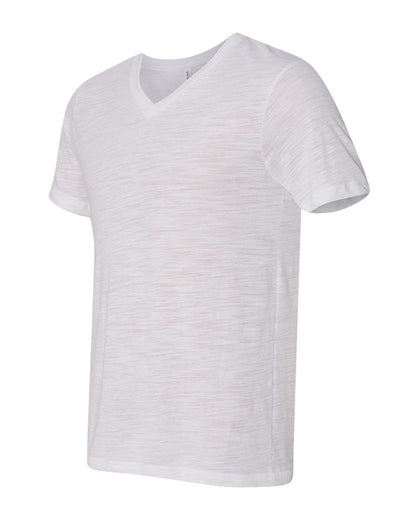 BELLA + CANVAS Textured Jersey V-Neck Tee 3655 #color_White Slub