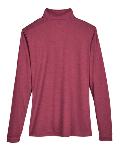 Team 365 Women's Zone Sonic Heather Performance Quarter-Zip Pullover TT31HW #color_Sport Maroon Heather