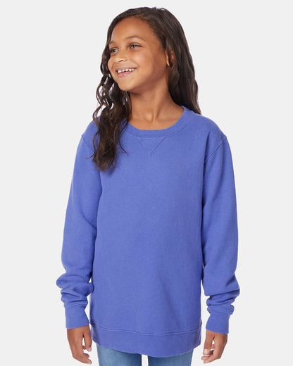 ComfortWash by Hanes Garment-Dyed Youth Crewneck Sweatshirt GDH475 #colormdl_Deep Forte Blue