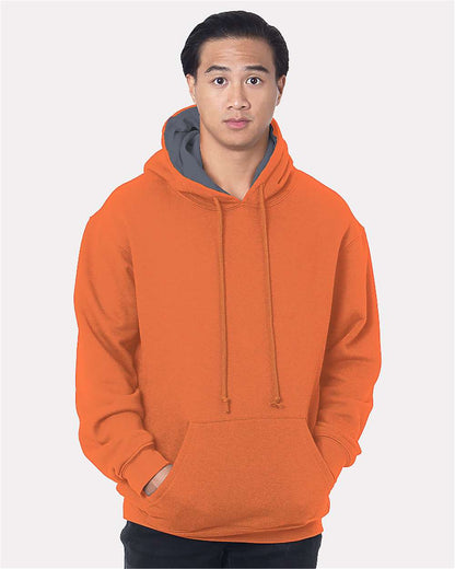 Bayside USA-Made Super Heavy Thermal Lined Hooded Sweatshirt 930 #colormdl_Bright Orange/ Dark Grey