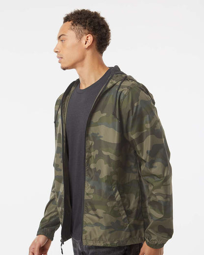 Independent Trading Co. Men's Lightweight Windbreaker Full-Zip Jacket EXP54LWZ #colormdl_Forest Camo