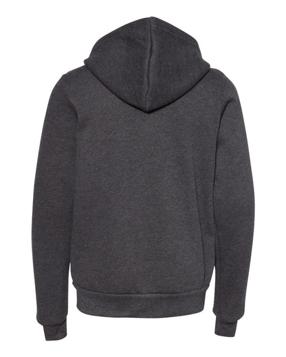 BELLA + CANVAS Youth Sponge Fleece Full-Zip Hoodie 3739Y #color_Dark Grey Heather