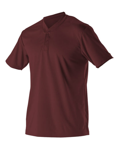 Alleson Athletic Youth Baseball Two Button Henley Jersey 522MMY #color_Maroon