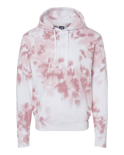 J. America Men's Tie-Dyed Fleece Hooded Sweatshirt 8861 #color_Dusty Rose Tie Dye