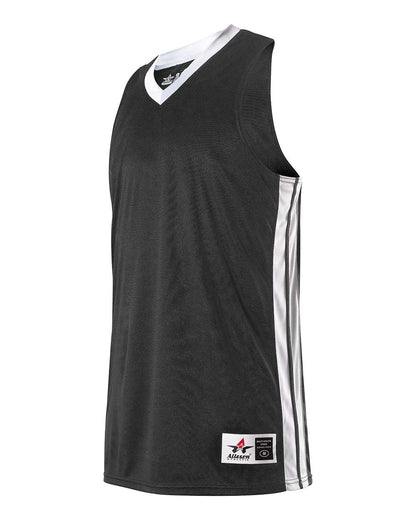 Alleson Athletic Youth Single Ply Basketball Jersey 538JY #color_Black/ White